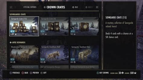 You can exchange unwanted crate rewards for crate gems, which you can spend on stuff that would otherwise be random in a crate. . How to get crown gems in eso
